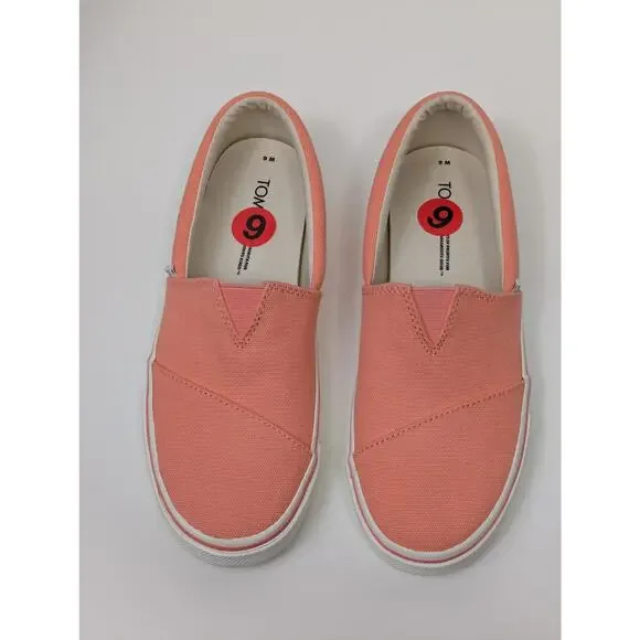TOMS Alpargata Fenix Slip-On Peach Pink Canvas Women's Size 6 NWOB - Picture 2 of 10
